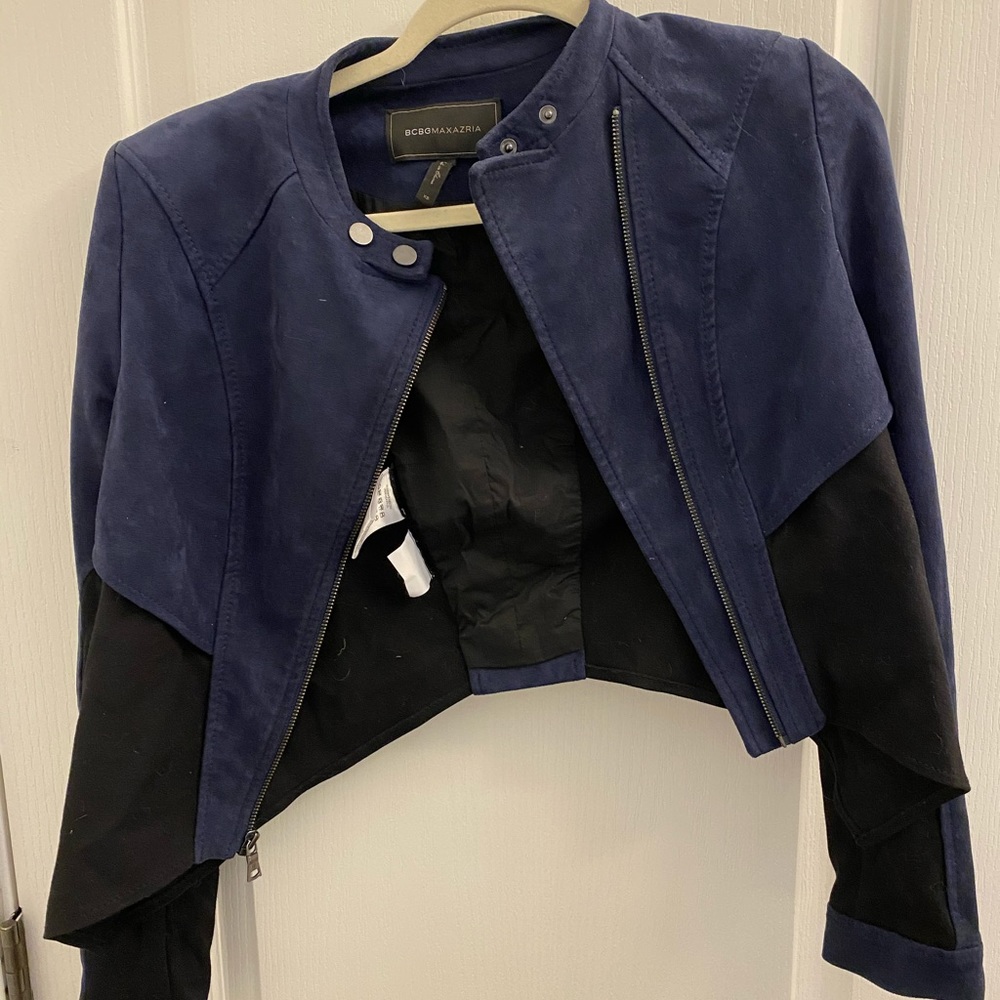BCBG Maxazria navy blue and black jacket